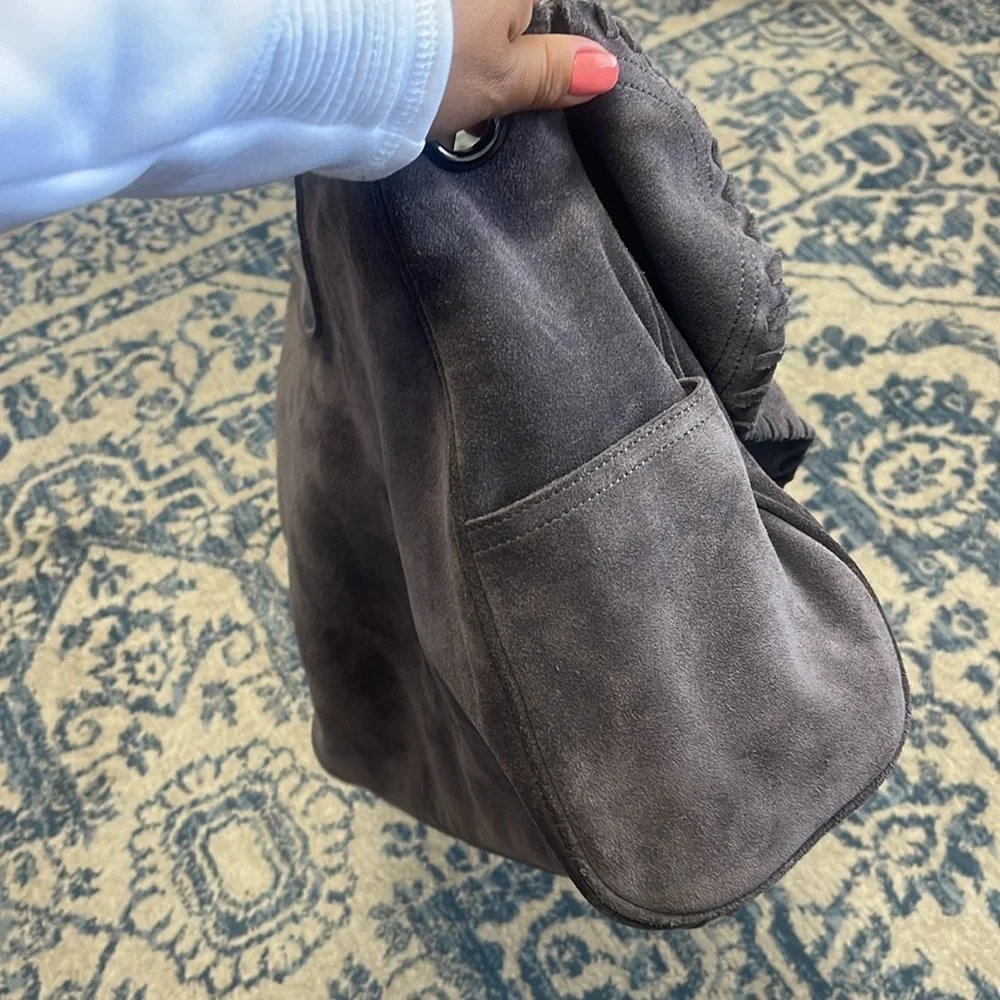Sorial gray Suede slouch bag - Picture 14 of 14